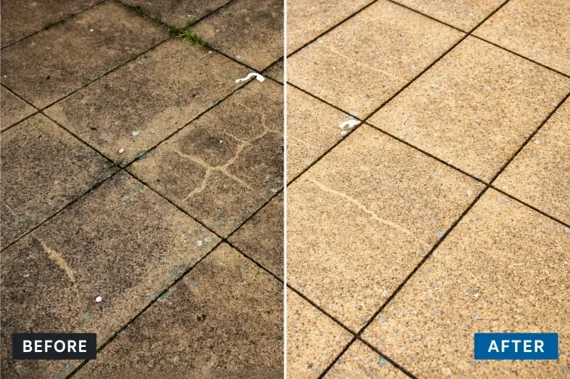 Pressure washing before and after result for a Northeast Florida property